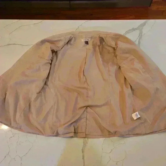 Marina Luna Womens Linen Open Blazer Peach Tan Size XL - Picture 9 of 11